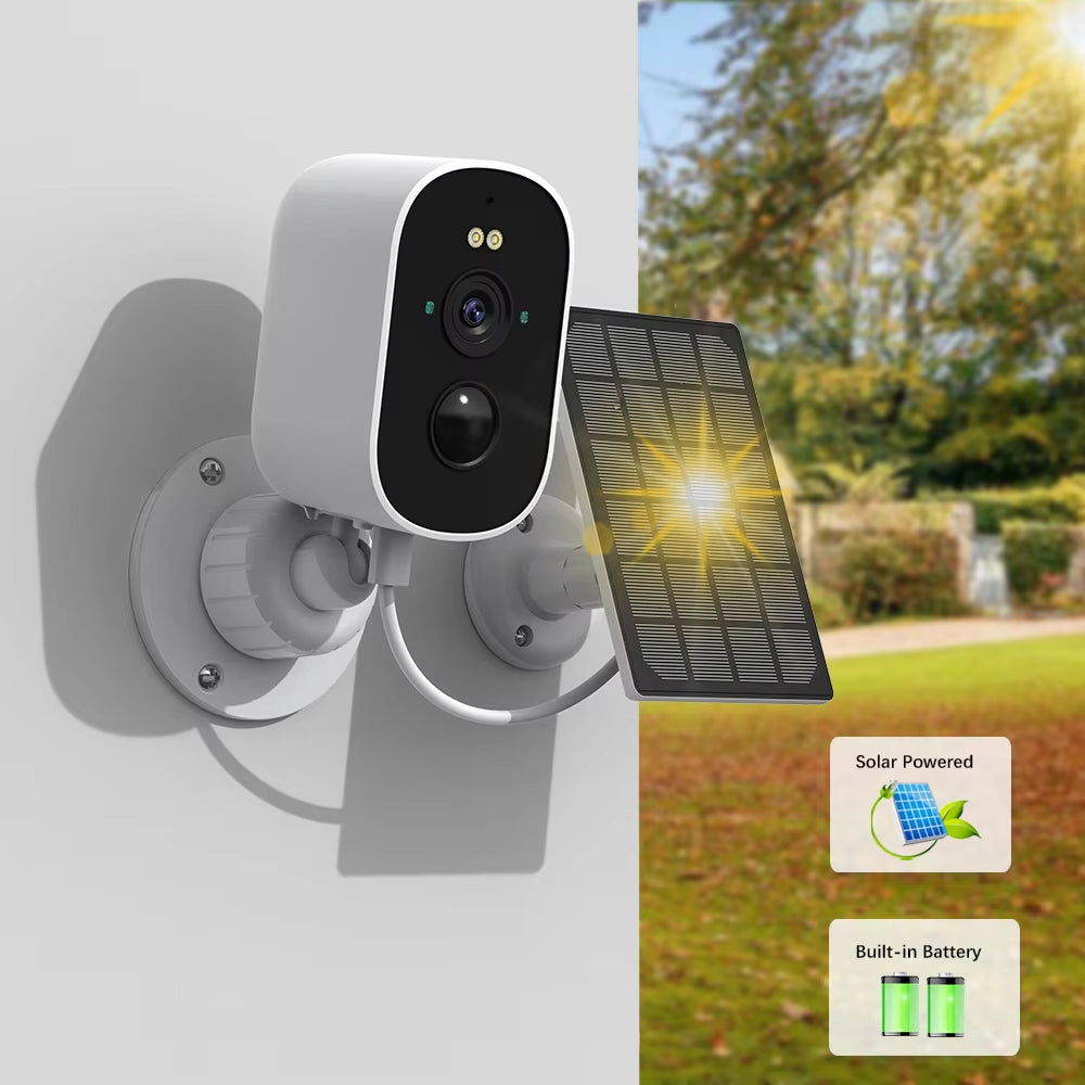 1080P Wifi Camera Solar Outdoor Wireless Battery Powered Bullet Security Camera PIR Motion Alarm Cloud Storage Two Way Audio